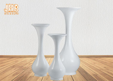 Large Decorative Fiberglass Floor Vases Plant Pots Glossy White Indoor Decor