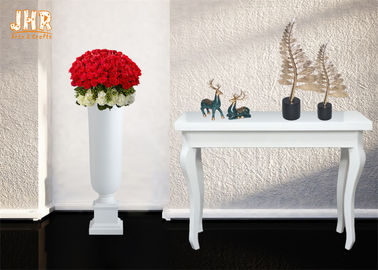 無光沢の白い床のつぼのHomewares装飾的な項目トランペットのガラス繊維のテーブルのつぼ