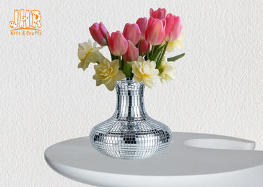 装飾的な銀製のモザイク・ガラスのPolystoneのセンターピースのテーブルのつぼの植木鉢