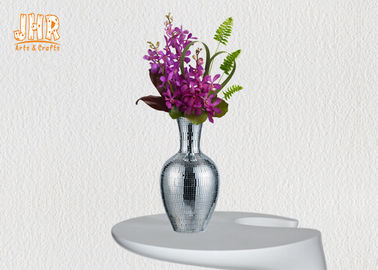 造花のためのガラス繊維のテーブルのつぼの銀のモザイク・ガラスのつぼによっては装飾が家へ帰ります
