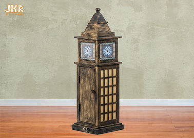 タワーの形卓上ランプの骨董品木タワーの彫刻装飾的なランプの青銅色