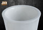 高く装飾的な光沢のある白いガラス繊維プランター床のつぼの植木鉢