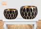 金終わりが付いている装飾的で幾何学的なパターン ガラス繊維の植木鉢は葉が出ました