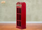 イギリスの電話ボックスの収納キャビネットの骨董品の木製の貯蔵の棚MDFの床の棚の赤い色