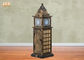 タワーの形卓上ランプの骨董品木タワーの彫刻装飾的なランプの青銅色