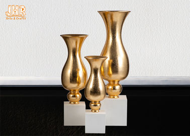 光沢のある金のガラス繊維装飾的なプランター トランペットの形