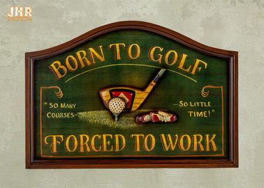Home Decor Antique Wooden Wall Signs Golf Club Wall Art Signs 3D Golf Wall Signs