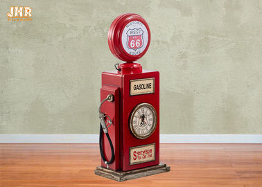 赤いマルチメディアの貯蔵の棚の装飾的な木のキャビネット木卓上の時計の赤い色