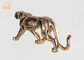 金ぱくのPolyresinのヒョウの彫刻のグラス ファイバーの動物のテーブルの彫像の置物