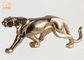 金ぱくの終わりのPolyresin動物の彫像が付いている130cmのヒョウの彫刻の装飾