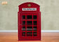 イギリスの電話ボックスのキャビネットの装飾的な木のキャビネットの赤い色MDFの床の棚の家具
