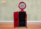 赤いマルチメディアの貯蔵の棚の装飾的な木のキャビネット木卓上の時計の赤い色